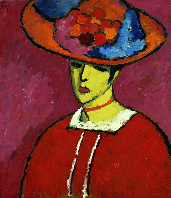 阿列克谢·贾伦斯基(Alexei Jawlensky)作品-巧克力与盘子帽Schokko mit Tellerhut