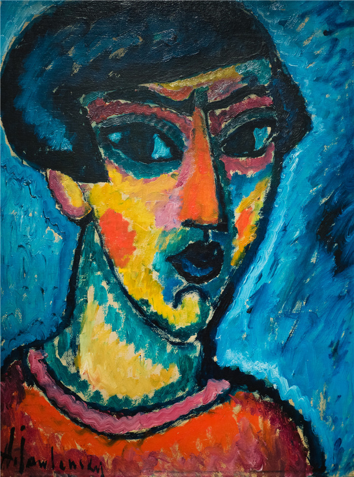 阿列克谢·贾伦斯基(Alexei Jawlensky)作品-头在蓝色中 Kopf in Blau