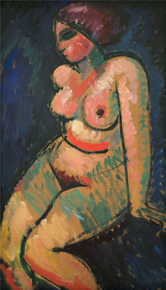 阿列克谢·贾伦斯基(Alexei Jawlensky)作品-坐着的女性Jawlensky Sitzender weiblicher Akt