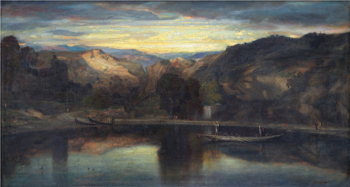 亚历山大·加布里埃尔·尚(Alexandre-Gabriel Decamps)作品-湖上的耶稣Jésus sur le lac de Génésareth