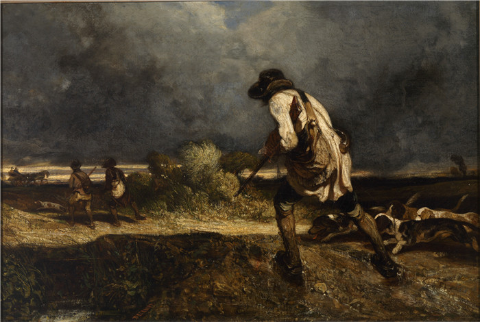 亚历山大·加布里埃尔·尚(Alexandre-Gabriel Decamps)作品-狩猎守护者De jager (Le garde-chasse)