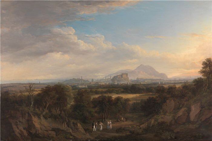 油画-从西方看爱丁堡 A View of Edinburgh from the West