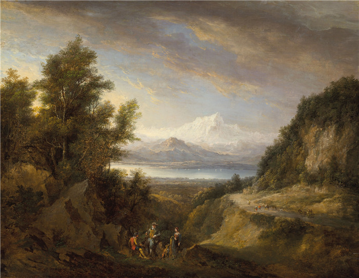 亚历山大·纳斯米斯(Alexander Nasmyth)油画-日内瓦湖的全景