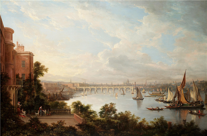 亚历山大·纳斯米斯(Alexander Nasmyth)油画-伦敦展望A prospect of London (1826)