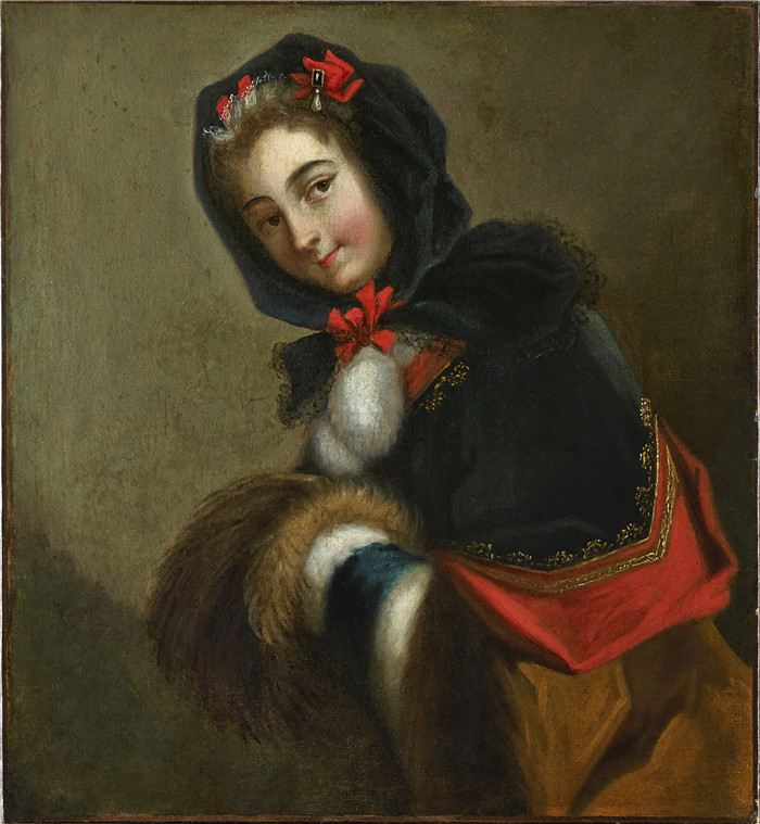 亚历克西斯·格里穆(Alexis Grimou)肖像画-年轻的女士Jonge Dame met mof, asset