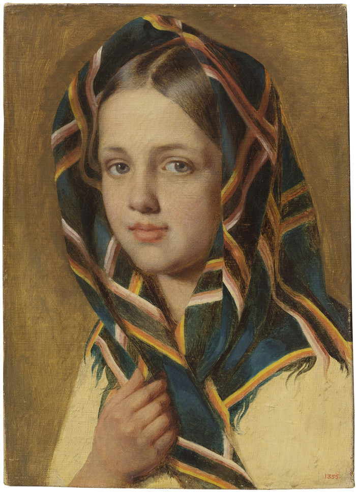 阿列克谢·韦涅齐亚诺夫(Alexey Venetsianov)油画-女孩在肖尔Girl In Shaul