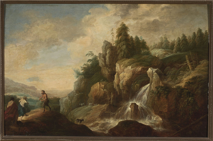 亚历山大·基林克斯(Alexander Keirincx)油画-瀑布景观Landscape at a waterfall