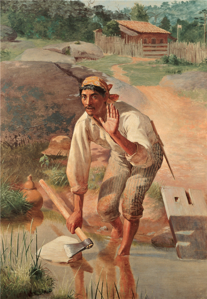 阿尔梅达·朱尼尔(Almeida Júnior)油画 -断续磨砺Interrupted Whetting