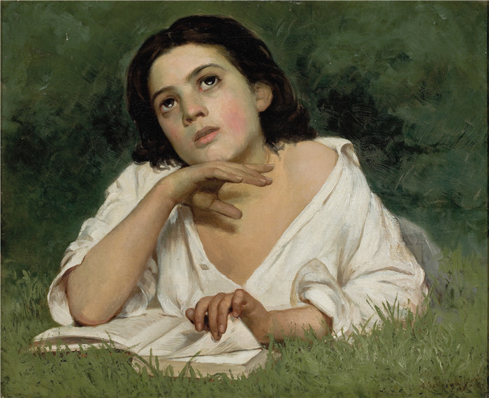 阿尔梅达·朱尼尔(Almeida Júnior)油画 -带书的女孩Moça com Livro
