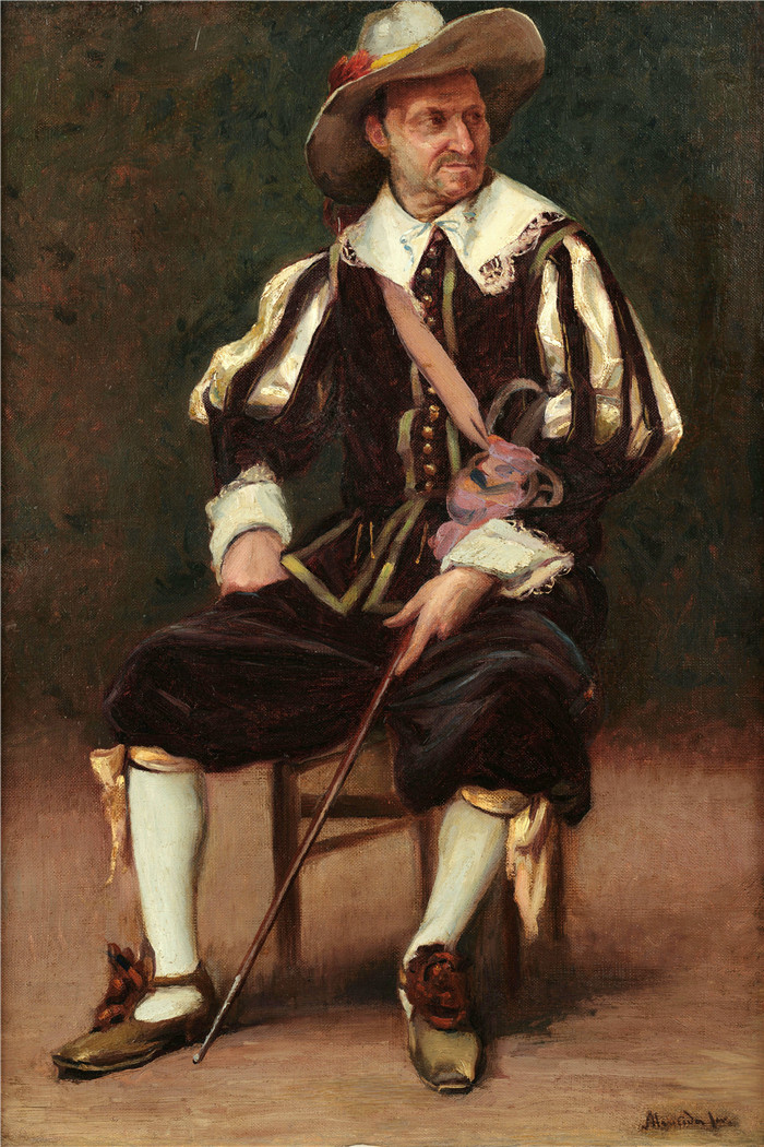 阿尔梅达·朱尼尔(Almeida Júnior)油画 -火枪手Mosqueteiro