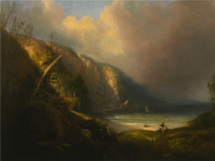 阿尔万·费舍尔(Alvan Fisher)高清作品-早春阳光湾Sunlit cove in early spring