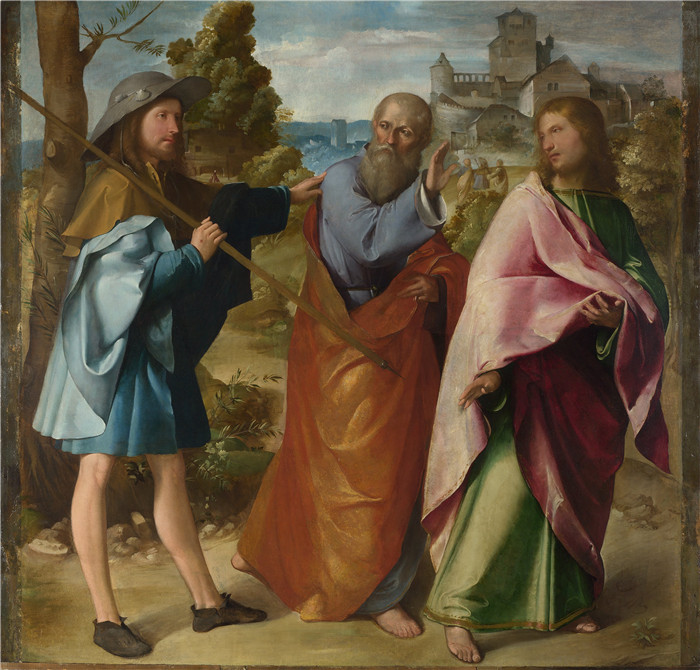 阿尔托贝洛·梅隆(Altobello Melone)绘画-通往以马忤斯之路 The Road to Emmaus