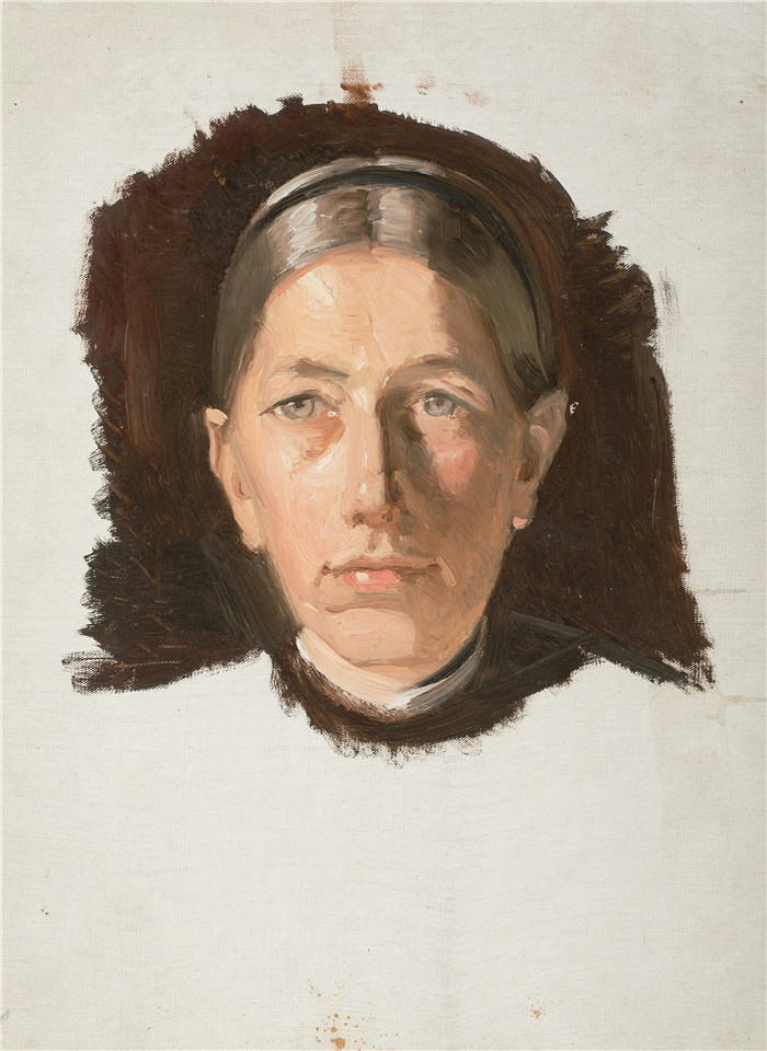 迈克尔·彼得·安切尔(Michael Peter Anche)作品-赫尔达·布伦德姆 Hulda Brøndum. Studie