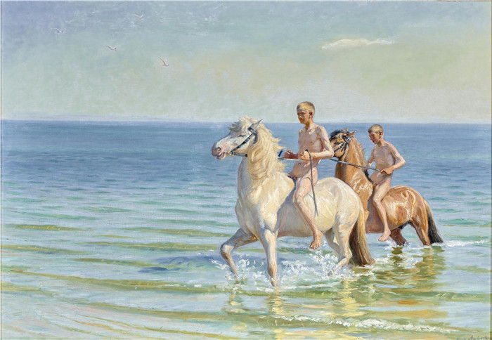 迈克尔·彼得·安切尔(Michael Peter Anche)作品-赫斯汀骑在巴特Hestene rides i Bad - 1900