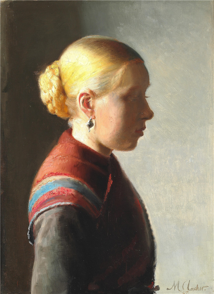 迈克尔·彼得·安切尔(Michael Peter Anche)作品-年轻女孩 Ung Pige - 1887