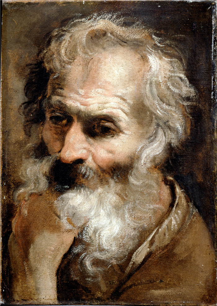 安尼巴莱·卡拉奇（Annibale Carracci）作品-一个老人的头Head of an Old Man
