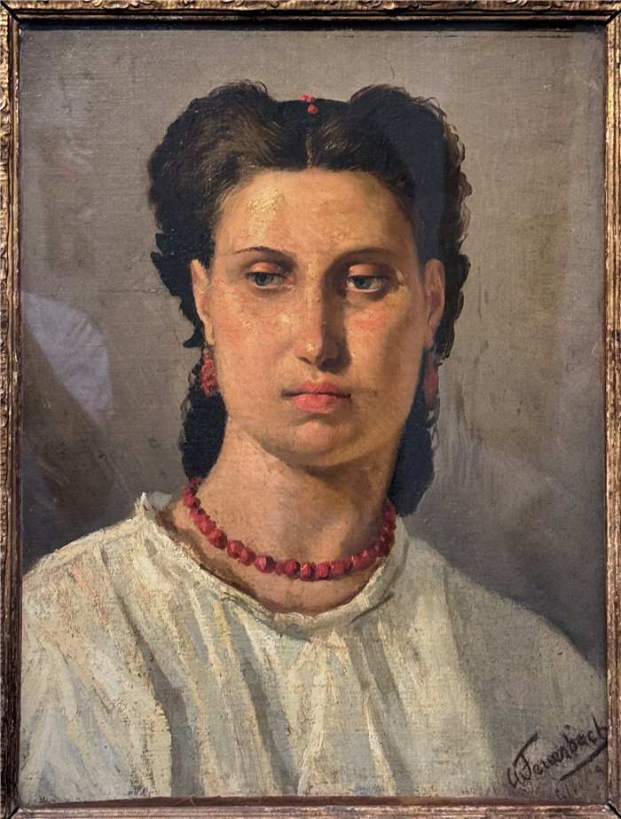 安塞尔姆·费尔巴哈（Anselm Feuerbach）作品-罗马女人的肖像 Porträt einer Römerin