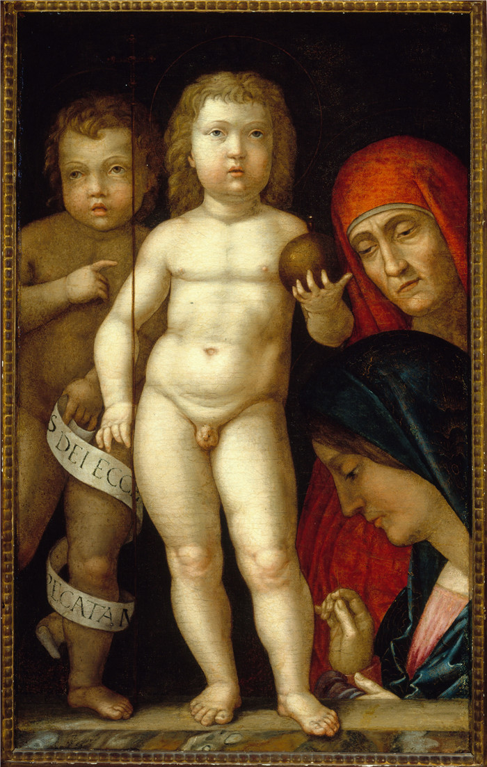 安德里亚·曼特尼亚(Andrea Mantegna)画作-神圣家族acra Famiglia con Imperator mundi