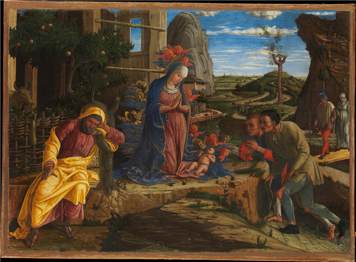 安德里亚·曼特尼亚（Andrea Mantegna）画作-牧羊人的崇拜The Adoration of the Shepherds