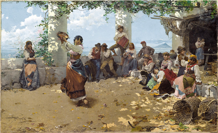 安塞尔莫·吉尼亚(Anselmo Guinea)的画作-卡普里的回忆Memories of Capri (1884),