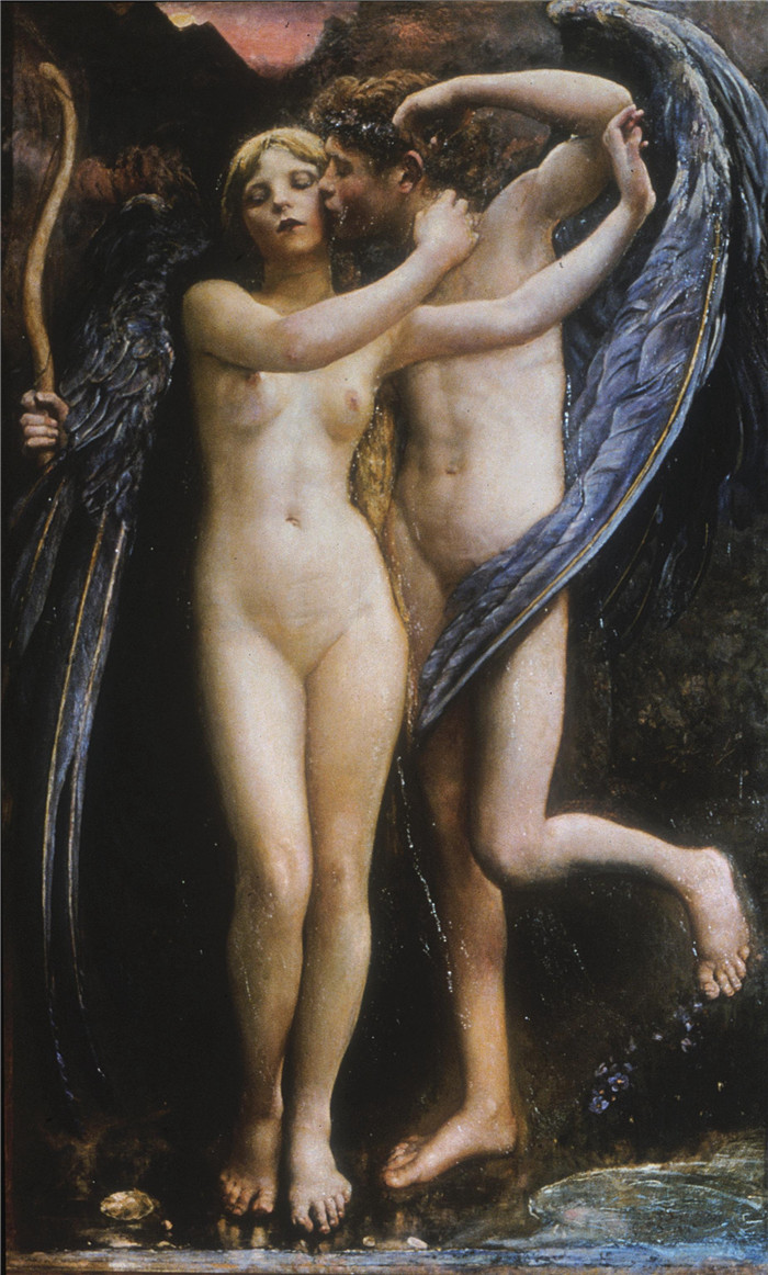 安妮·路易丝·斯温纳顿(Annie Louise Swynnerton)作品-丘比特与普绪客Cupid And Psyche 1891