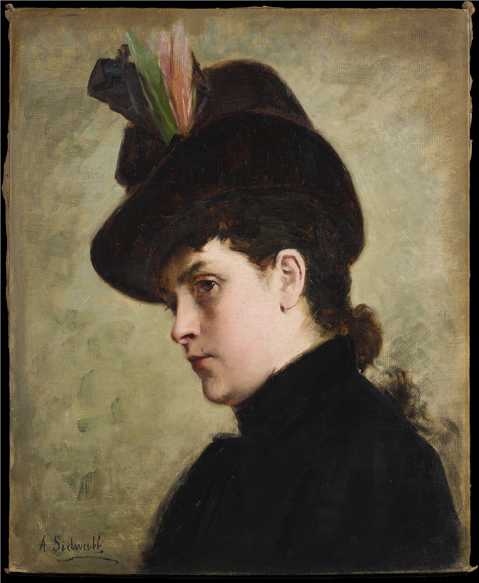 阿曼达·西德瓦尔(Amanda Sidvall)画作-一个女人的肖像Portrait of a Woman (Amanda Sidvall)