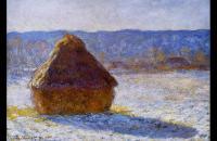 前500幅世界名画（76）-克劳德·莫奈 “早晨的谷物堆，雪效果”