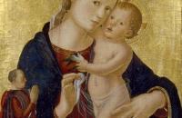 安东尼亚佐·罗马诺（Antonazzo Romano，1430-1510，意大利画家）作品-圣母子与捐赠者