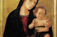 安东尼亚佐·罗马诺（Antonazzo Romano，1430-1510，意大利画家）作品-麦当娜和孩子，佩鲁贾