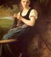 法国画家威廉·阿道夫·布格罗《编织女孩》