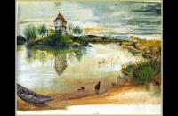 阿尔布雷希特·丢勒 (Albrecht Dürer) 作品-池塘边的房子