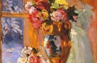 康斯坦丁·柯罗文 ( Konstantin Alekseevich Korovin)-《带有 VV Pertsova 肖像的静物》作品欣赏