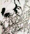 虚谷《梅鹤图》 虚谷国画作品-清