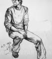 男子全身速写作品欣赏