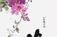 国画紫藤花的画法