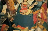 卢卡·西诺雷利（Luca Signorelli）作品-三位一体，圣母和两位圣徒