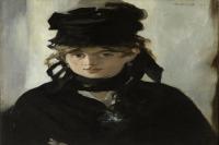 前1000幅世界名画-“Berthe Morisot 拿着一束紫罗兰” Edouard Manet - 布面油画 - 55 x 39 cm