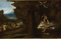 洛伦佐·洛托(Lorenzo Lotto)作品-沉睡的阿波罗、缪斯和法玛