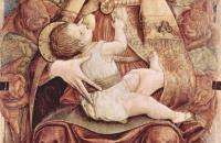 卡洛·克里维利（Carlo Crivelli，意大利画家，1435-1495）作品--Enthroned Madonna (Enthroned Maria lactans)