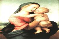 前500幅世界名画-“麦当娜和孩子 (The Tempi Madonna)” 拉斐尔 (Raffaello Sanzio Da Urbino) - 油画 - 75 x 51 cm