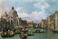 前500幅世界名画-《大运河与礼炮教堂》 Giovanni Antonio Canal (Canaletto) - 布面油画 - 151 x 121 cm