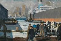 前1000幅世界名画-“码头人” George Wesley Bellows - 布面油画