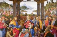 多梅尼哥·基尔兰达约（Domenico Ghirlandaio，1448-1494，意大利）作品-贤士的崇拜 1