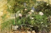 前500幅世界名画-《玫瑰园一角》 Berthe Morisot - 布面油画 - 73 x 92 cm