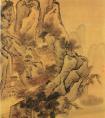 颜峄《秋山行旅图》 颜峄国画作品-清