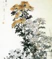 虚谷《菊花图》国画作品_清