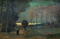 文森特·梵高 –1885年，黄昏的秋景 作品