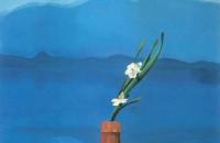 《富士山和花》霍克尼 英国