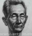 张家素 男老年头像素描作品