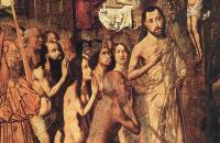 巴托洛梅·贝尔梅霍（Bartolomé Bermejo，西班牙，1440-1501）作品-基督带领族长到乐园